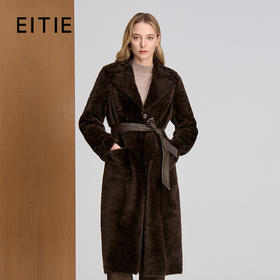 EITIE爱特爱加宽西装领大贴袋廓形长款皮草款式简洁百搭长款冬季保暖皮衣8493108