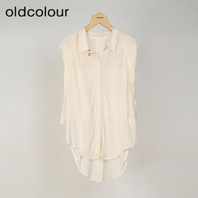 oldcolour欧珂夏季时尚简约宽松休闲纯色短袖衬衫女HO26011459