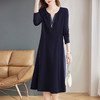 高级长袖连衣裙女2026新款早秋季胖MM大码女装洋气假两件宽松裙子 商品缩略图1