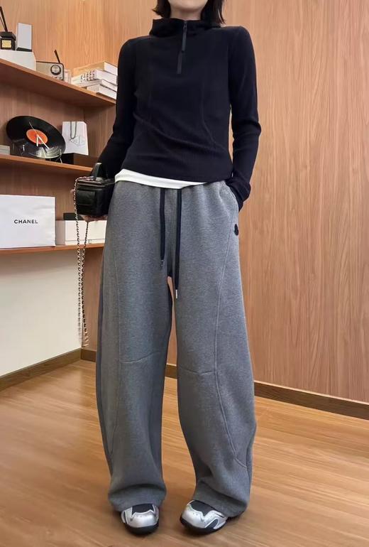 卫裤秋冬新款韩版休闲卫裤女小标宽松直筒阔腿裤慵懒潮 商品图1