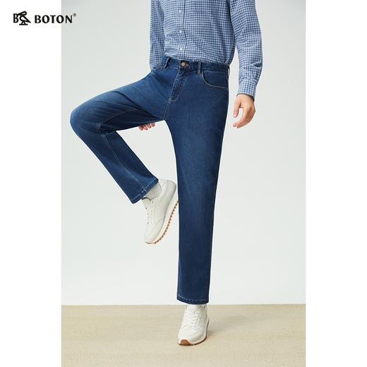 波顿男士秋冬 宽松藏肉显利落 弯袋直筒抓毛底牛仔长裤 *ME980325 商品图1