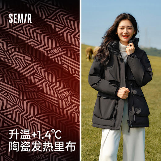 防护外套|森马中国国家地理系列羽绒服女中长款新款鹅绒冬装 商品图1