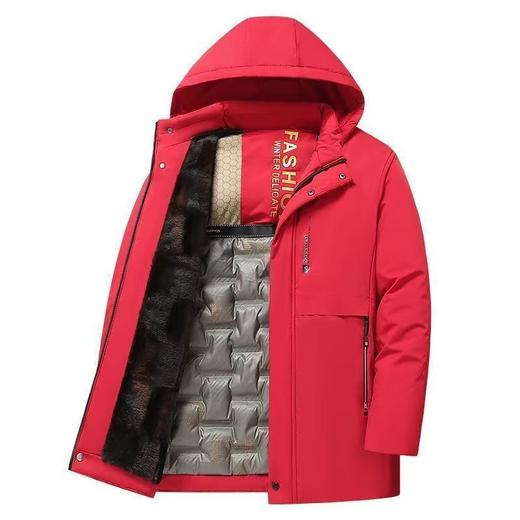 冬季加绒加厚棉衣黑金羽绒棉服款棉衣男保暖外套中老年棉袄中老年秋冬外套 商品图3
