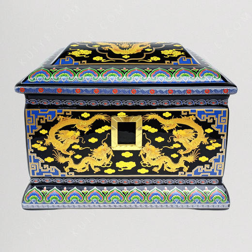 【艺德春】钢化瓷高档寿盒“九五至尊” （黑）景德镇瓷骨灰盒 商品图0