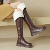 【预售7天】冬季新款皮带扣骑士靴羊羔毛保暖翻折两穿修饰腿型过膝长筒靴MX&cs28503 商品缩略图3