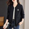 休闲大码棒球服外套女春季2026新款中年妈妈黑色夹克女士上衣薄款 商品缩略图2