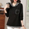黑色连帽卫衣女春秋薄款2026年新款大码女装宽松套头下摆开叉上衣 商品缩略图1