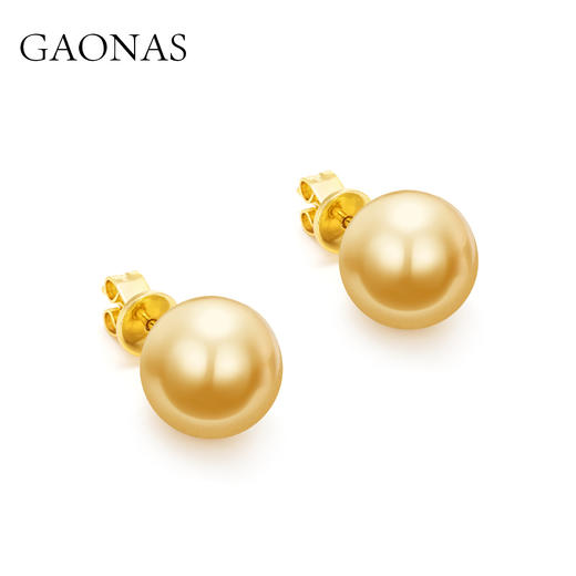 GAONAS 女士经典贵气12mm金色珠耳钉11775EGO 商品图1