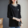 大码长袖t恤女2026年秋装新款休闲女装宽松洋气打底衫黑色上衣 商品缩略图2