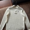 D110426四色半拉链立领小马刺绣绞花编织针织衫毛衣男女同款 商品缩略图7