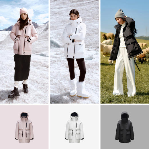 防护外套|森马中国国家地理系列羽绒服女中长款新款鹅绒冬装 商品图4