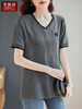 芳妮诗灰色短袖t恤女2026夏季新款女装薄款上衣宽松半袖洋气体恤 商品缩略图4