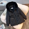 雀说派克服女新款大毛领女派克服时尚百搭加绒一体外套AL2212 商品缩略图1