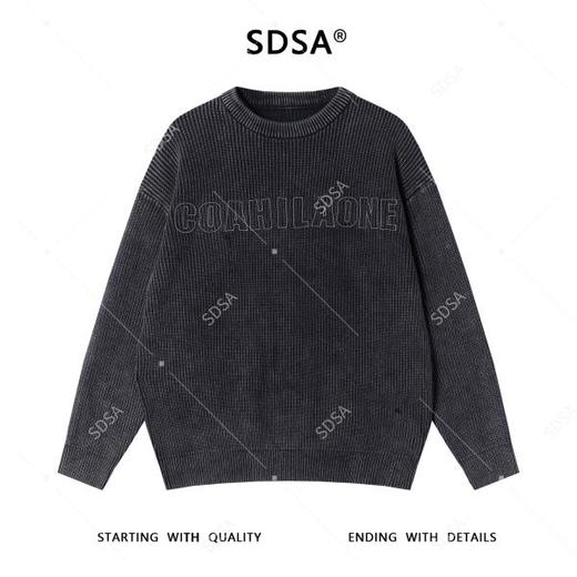22120SDSA男士秋冬新款痞帅男装慵懒风简约刺绣字母圆领毛衣百搭宽松 商品图1