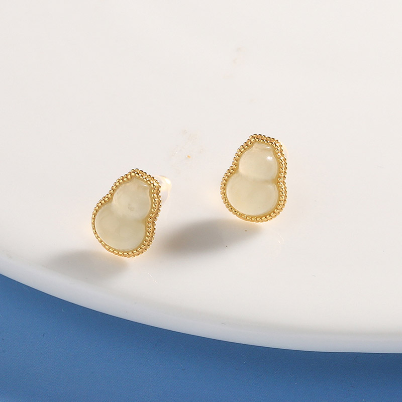 【宏艺珠宝】玉葫金韵福禄·银s925耳饰