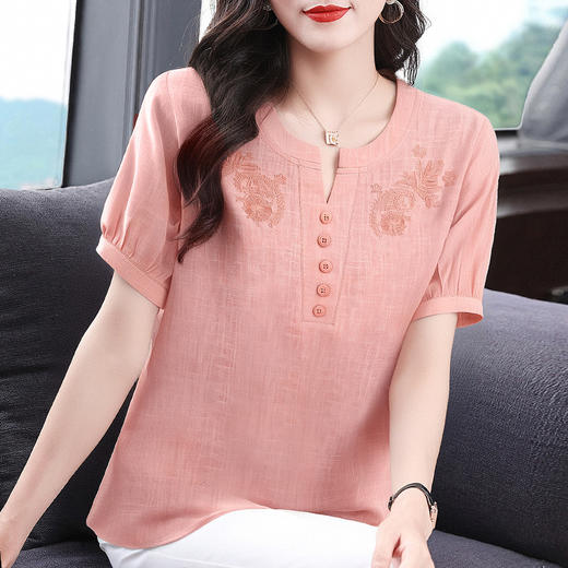 纯棉短袖衬衫女外穿2026年新款胖mm夏季宽松显瘦大码女装薄款上衣 商品图1