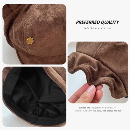【喵小仟 秋冬麂皮绒帽子合集】  网红休闲 复古百搭 显脸小头包脸 商品图5