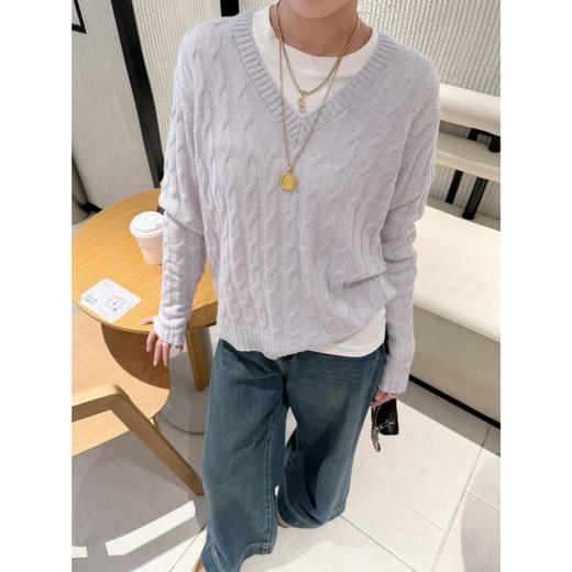 2511103   BC亮片V领毛衣 cariaggi 羊绒纱线 商品图6