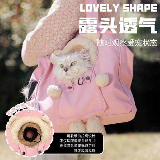 喵铮铮猫包 外出便携包宠物帆布包透气单肩通用大号猫咪露头拎包 商品图2