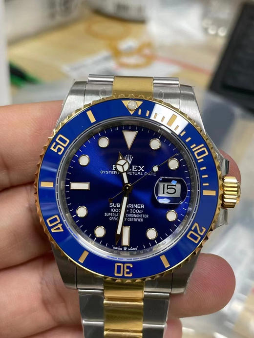 VS全新 41mm 间金蓝水鬼 搭配满血版3235定制版一体机芯➕搭载新版本的Clean厂绿圈口(全新的！+VS自造夜光珠，不用担心夜光珠颜色太黄！）整表基于正品original原版开模的copy版本 商品图8