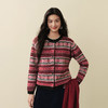 【严选】诗凡黎费尔岛复古提花针织开衫2025冬新款设计感拼色圆领气质毛衣7GB133251 商品缩略图2