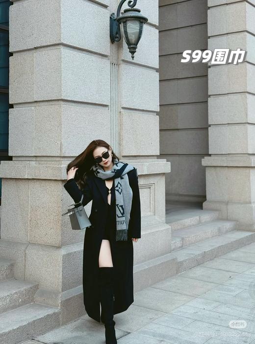 D110427情侣款精典百搭可双面佩戴羊绒流苏围巾 商品图2