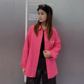 NC翻领满印小熊头长袖衬衫50808（红）秋季253020440321