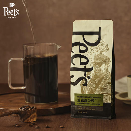 【分仓直发包邮】Peet's Coffee皮爷迪克森少校咖啡豆新鲜烘焙重烘拼配黑咖啡豆250g 商品图1