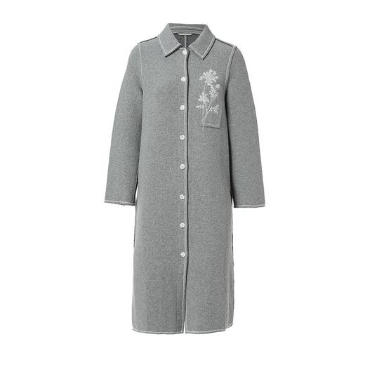 Famecoco范可儿精致提花女士风衣秋季休闲优雅高档长外套F225AT005 商品图5