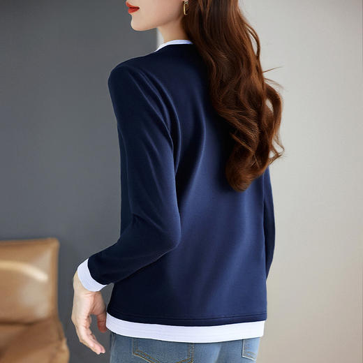 德绒半高领打底衫女士2026新款大码长袖t恤加厚保暖上衣可外穿秋 商品图3