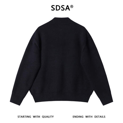 72625SDSA男士秋冬新款痞帅男装潮牌美式人物字母设计拉链立领毛衣百搭 商品图5