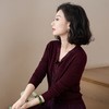 西子/胭脂醉羊毛V领飘带钉珠领结针织衫/MSTJ0713 商品缩略图1