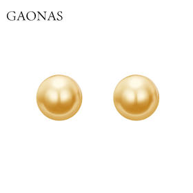 GAONAS 女士经典贵气12mm金色珠耳钉11775EGO