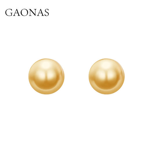 GAONAS 女士经典贵气12mm金色珠耳钉11775EGO 商品图0