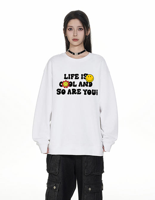 【品牌直发-明星同款】Smiley圆领卫衣【李*直播同款】法国品牌Smiley时尚百搭 商品图0