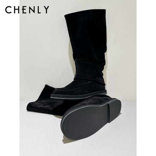 尘衣｜25F/W 高丝光胎牛反绒慵懒长靴 商品图0