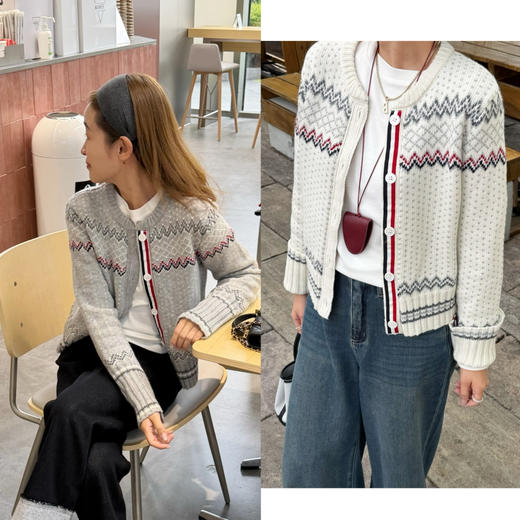 2511104    TB费尔岛 提花圆领开衫 商品图0