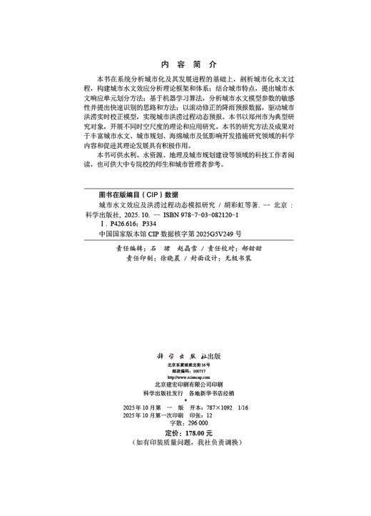 城市水文效应及洪涝过程动态模拟研究 商品图2