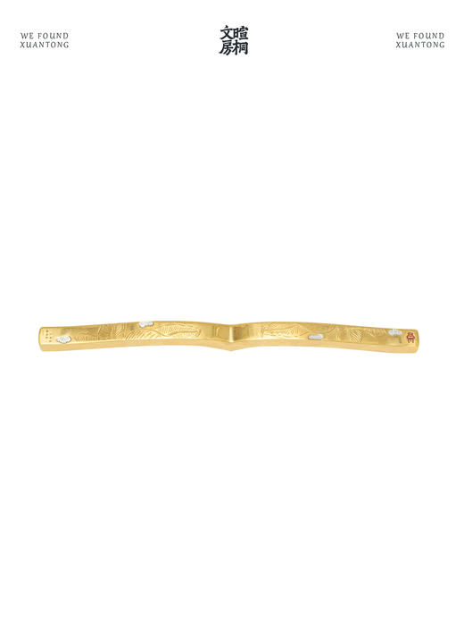 暄桐文房 舒卷纸镇 书镇 黄铜 镶嵌 商品图4