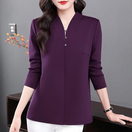 女士宽松t恤长袖秋季新款大码休闲打底衫显瘦遮肉百搭上衣外穿 商品图0