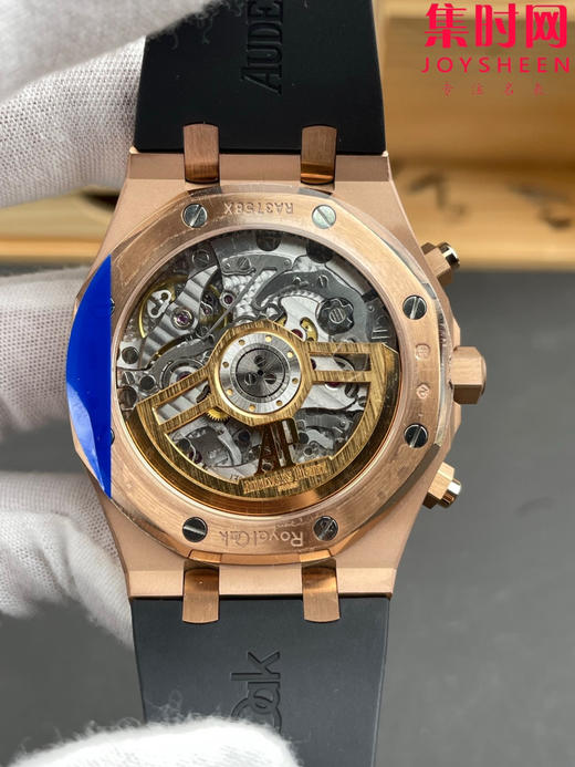 爱彼APS皇家橡树系列26240ST APS26240 玫金蓝 胶带款 男士腕表 4401一体机 商品图4