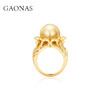 GAONAS 仿珍珠戒指 女士花朵设计14mm金色珠戒指11755JGO 商品缩略图2