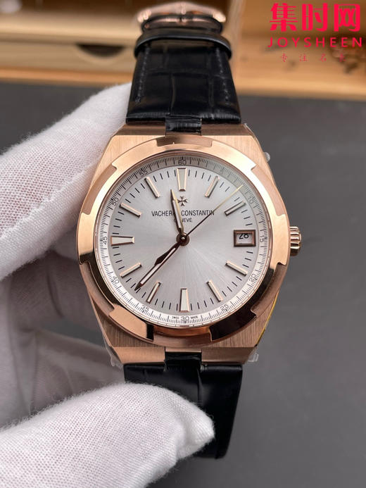 VC江诗丹顿8F纵横四海系列4500V 玫金银盘皮带款 男士腕表 耐人寻味的旭日纹拉丝表盘 彰显了腕表层次感 商品图2