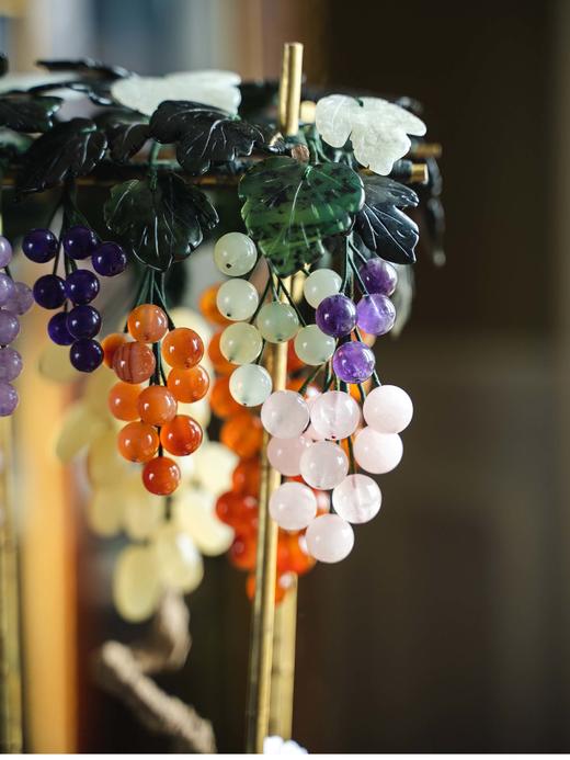 【已售】独角鹿西洋古董 20世纪中国创汇时期出品宝相花纹景泰蓝盆装饰「缠藤葡萄」珍宝像生盆景 商品图2