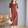 简约大方连衣裙2026年新款夏季今年流行爆款初夏穿搭直筒大码裙子 商品缩略图0