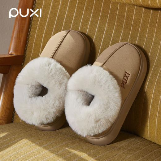 朴西麂皮绒包跟棉拖鞋 商品图2