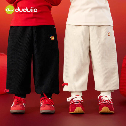 嘟嘟家儿童裤子宝宝冬季拜年长裤男童女童新年衣服婴儿加绒童装 商品图4