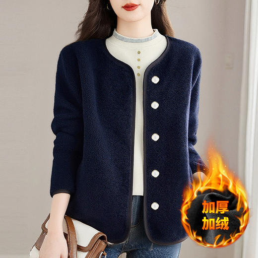 加绒加厚羊羔绒外套女冬装2026新款休闲大码开衫保暖摇粒绒上衣 商品图3