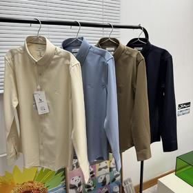 D110409男士羊毛混纺衬衫2025冬季新款休闲上衣