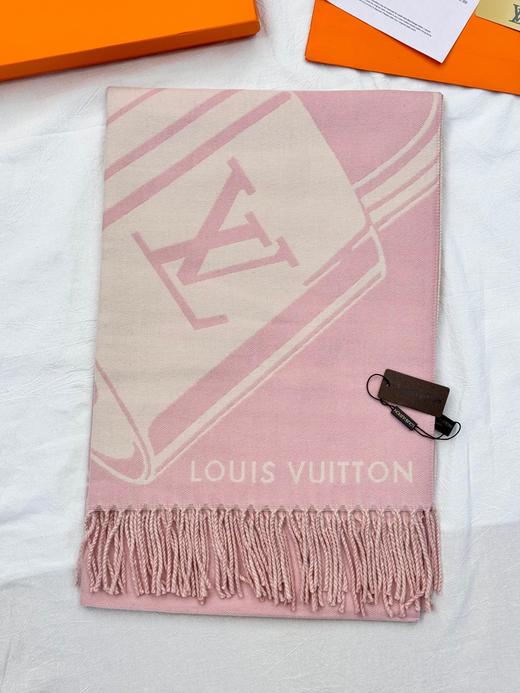 D110432锁头满印双面提花披肩围巾两用款流苏围巾 商品图6